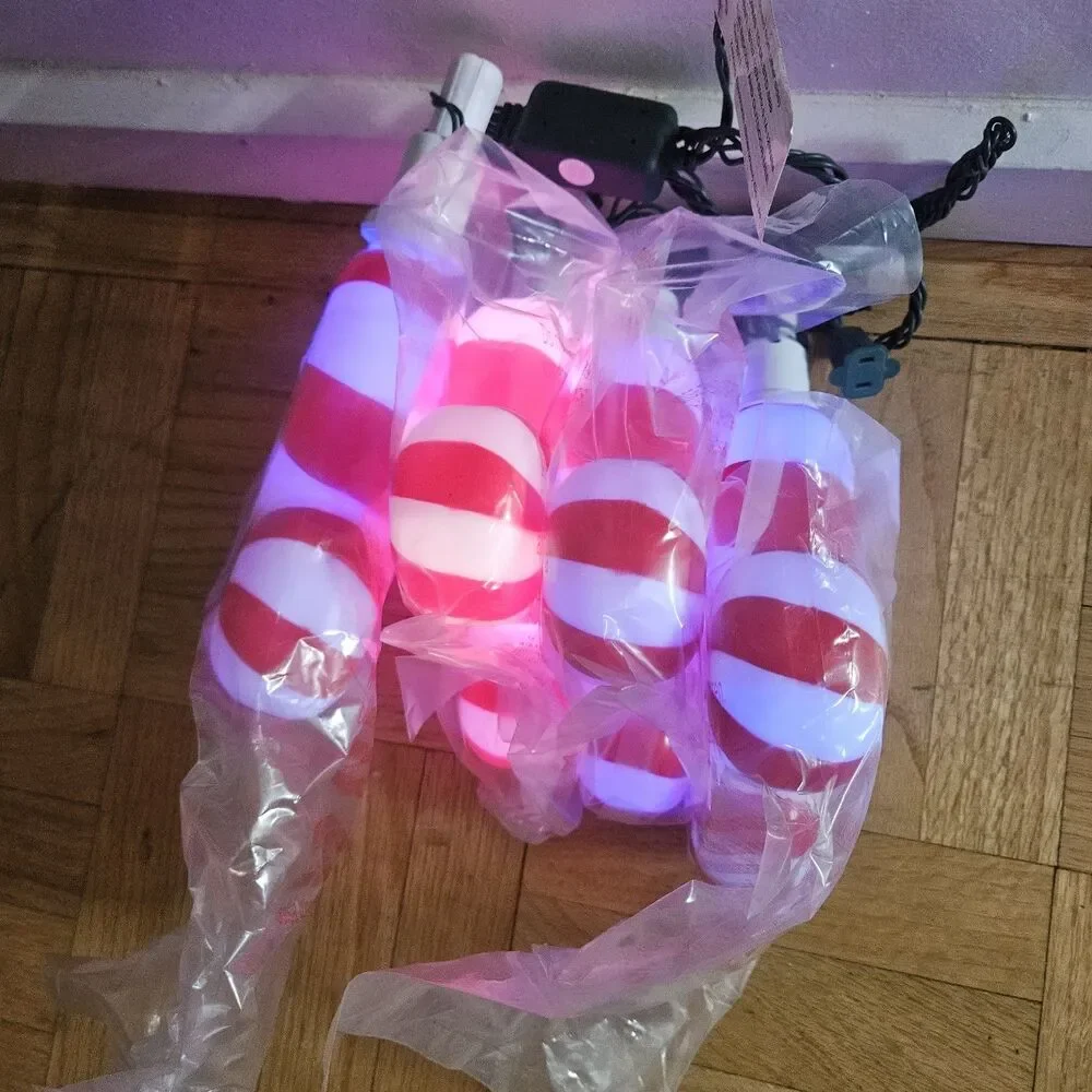 Disney Holiday Mickey Mouse Ears Color Motion Set Of 4 Pathway Lights NOB